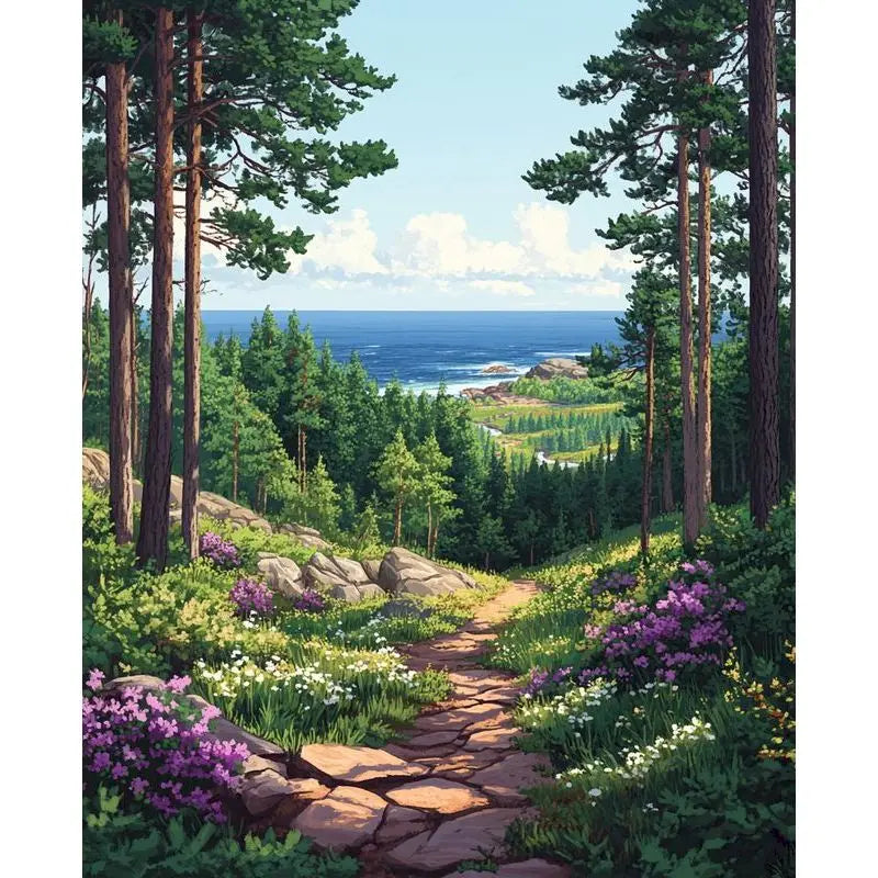 Forest Landscape Paint by Numbers Kit for Adults – 60×75cm
