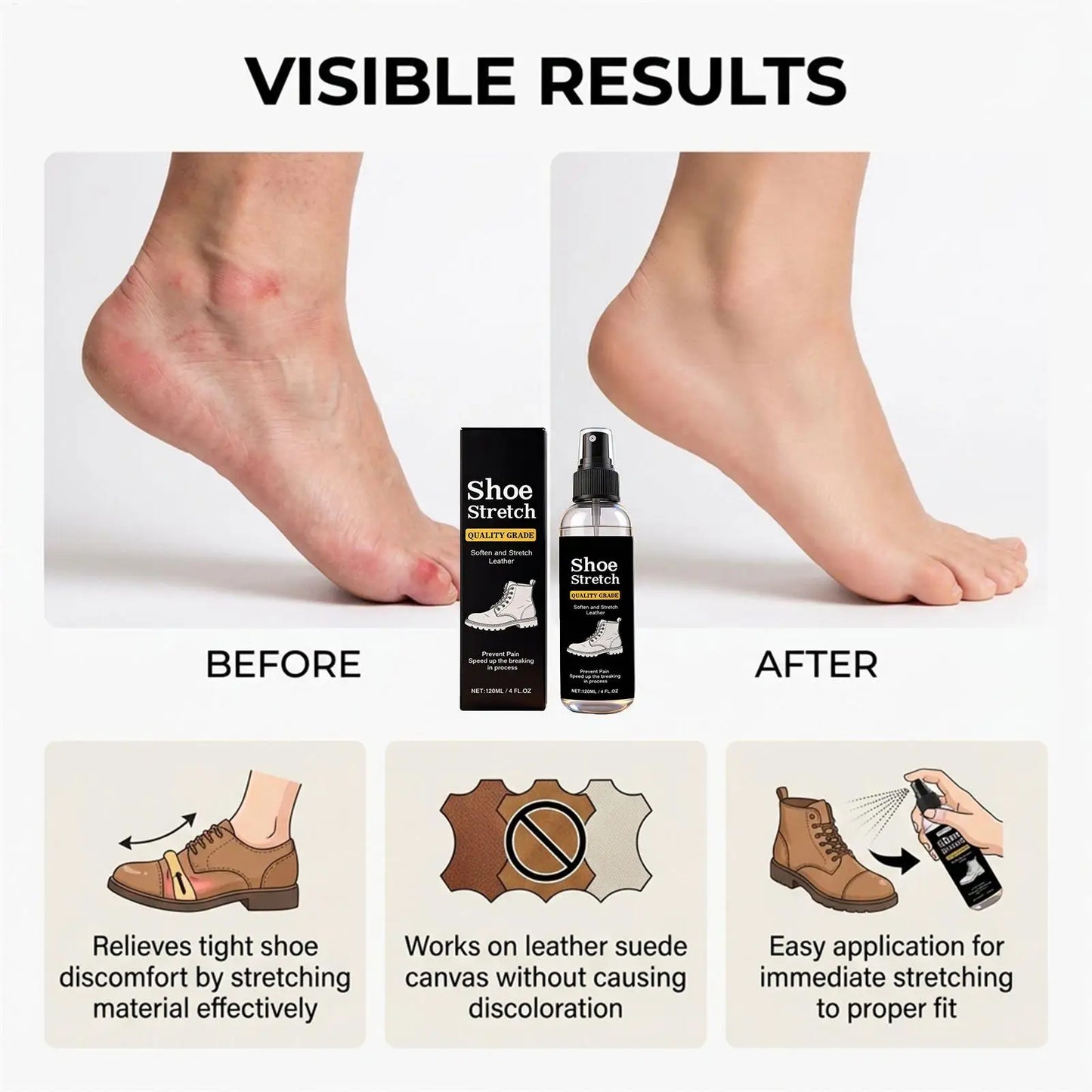 Shoe Stretcher Spray 120ml | Leather, Suede & Canvas Softener