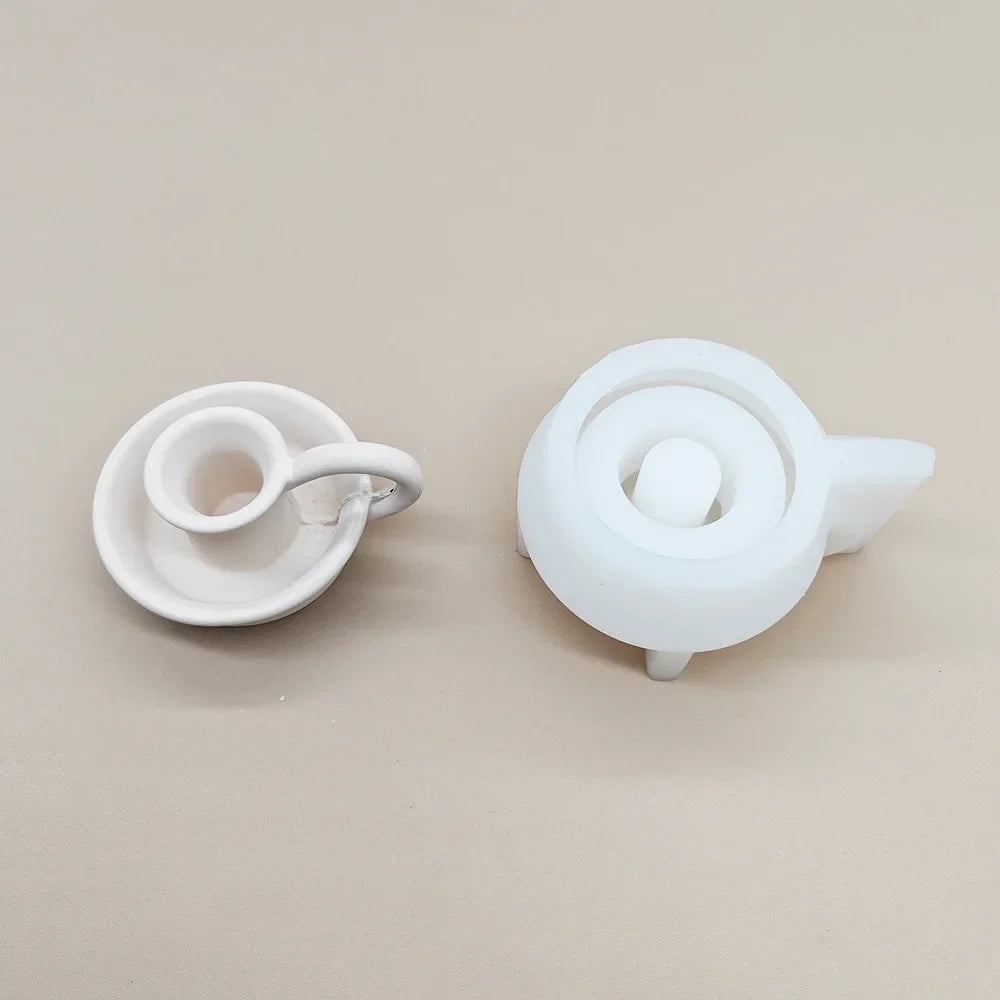 Teacup Candle Holder Silicone Mold – Clay, Plaster & Concrete Silicone Craft Mold Peaceful Pleasures Health and Wellness