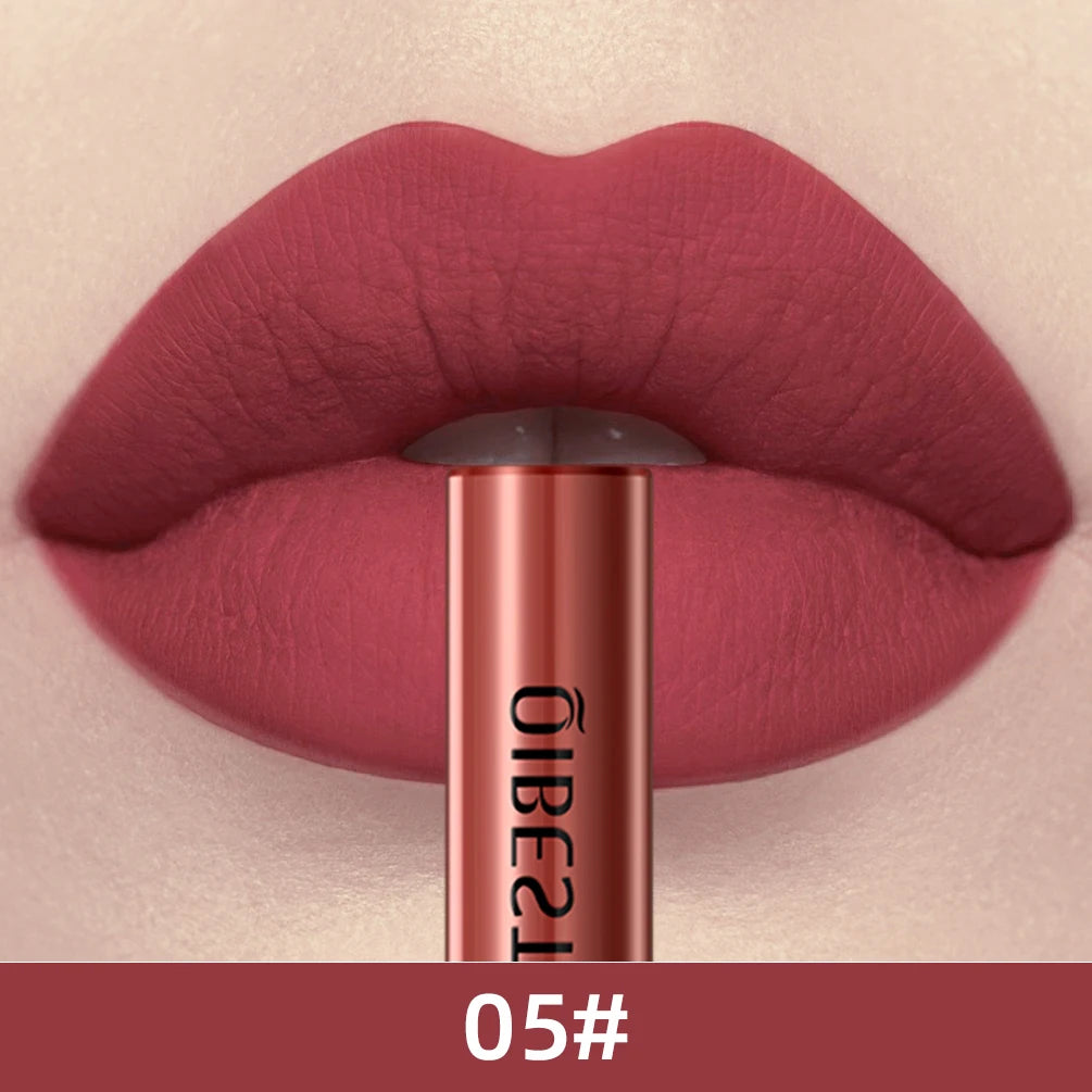 QIBEST 24 Colors Matte Liquid Lipstick Waterproof Lasting Velvet Nude Red Lip Gloss Tint Makeup Black Purple White Lipsticks Peaceful Pleasures Health and Wellness 05