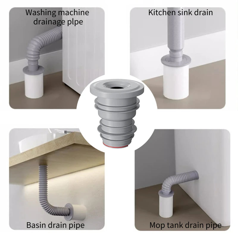 Sink Plug Sewer Pipe Sealing Ring Water Plug Floor Drain Shower Stopper Bathroom Accessories 70-75mm Silicone Drains Kitchen Peaceful Pleasures Health and Wellness