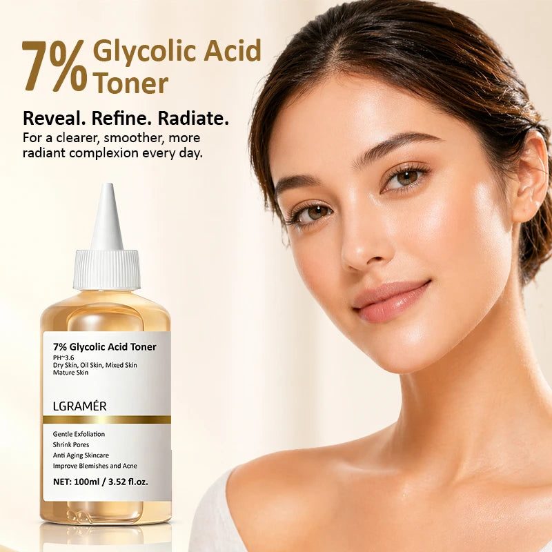 LGRAMER 7% Glycolic Acid Exfoliating Toner – Pore Minimizer 100ml