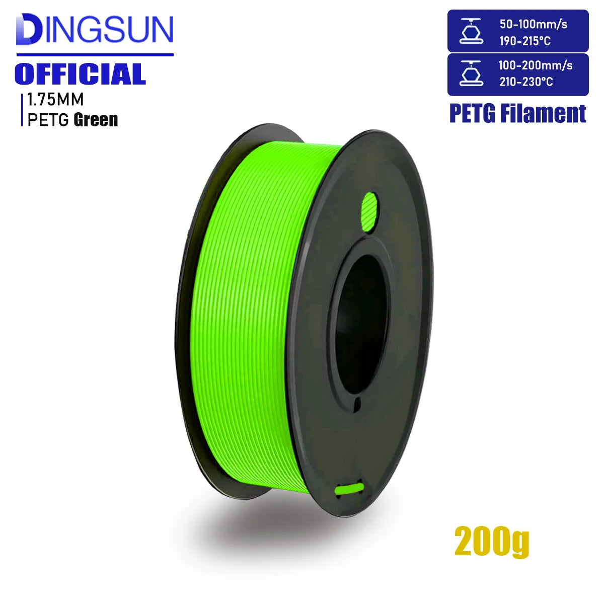 DINGSUN 3D PETG Filament 1.75mm ±0.02mm | FDM Printer Spool