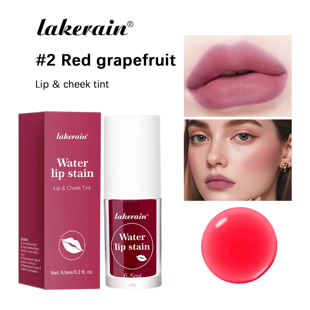 6Colors Water Lip Stain Moisturizing Lip Glaze Long Lasting Lip Ink Face Lip Dual Purpose Waterproof Liquid Cosmetic Makeup Peaceful Pleasures Health and Wellness 2 Red grapefruit