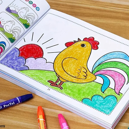 46-Page Kids Drawing Painting Coloring Book Educational Art Supplies Peaceful Pleasures Health and Wellness