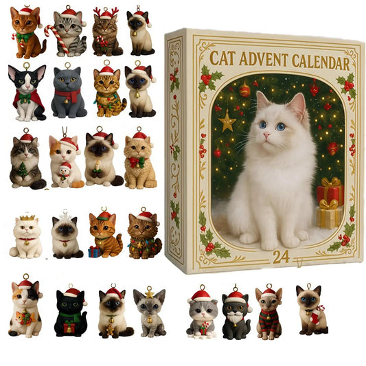Cat Advent Calendar 2025 – 24 Cute Cat Ornaments & Charms Advent Calendar Peaceful Pleasures Health and Wellness 24pcs