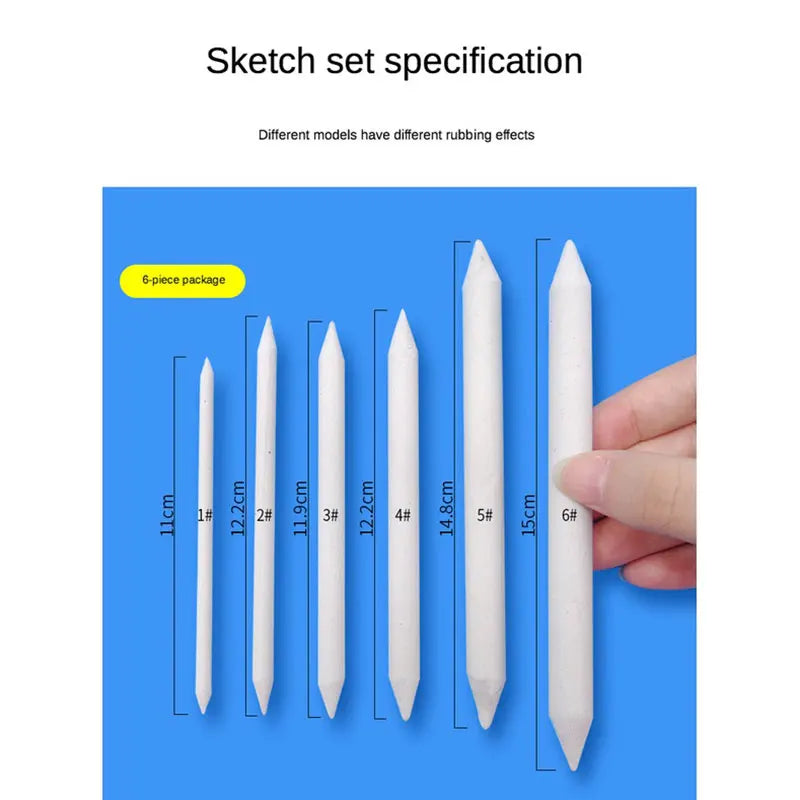 3 Sets Profession Sketch Paper Eraser Pens Blending Stump Art