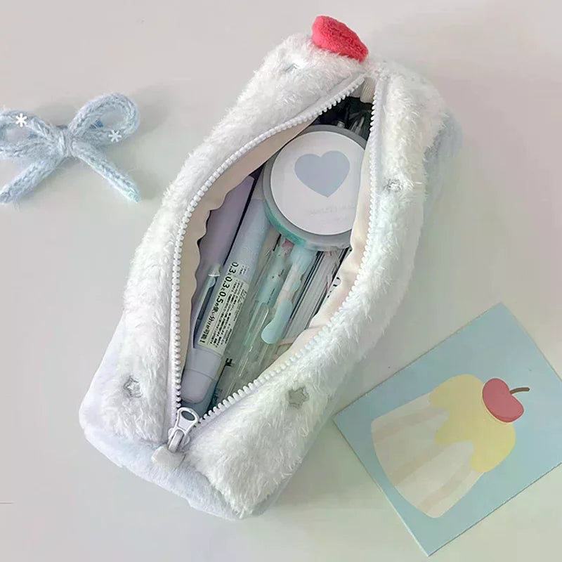 Kawaii Swiss Roll Plush Pencil Case & Cute Cosmetics Bag