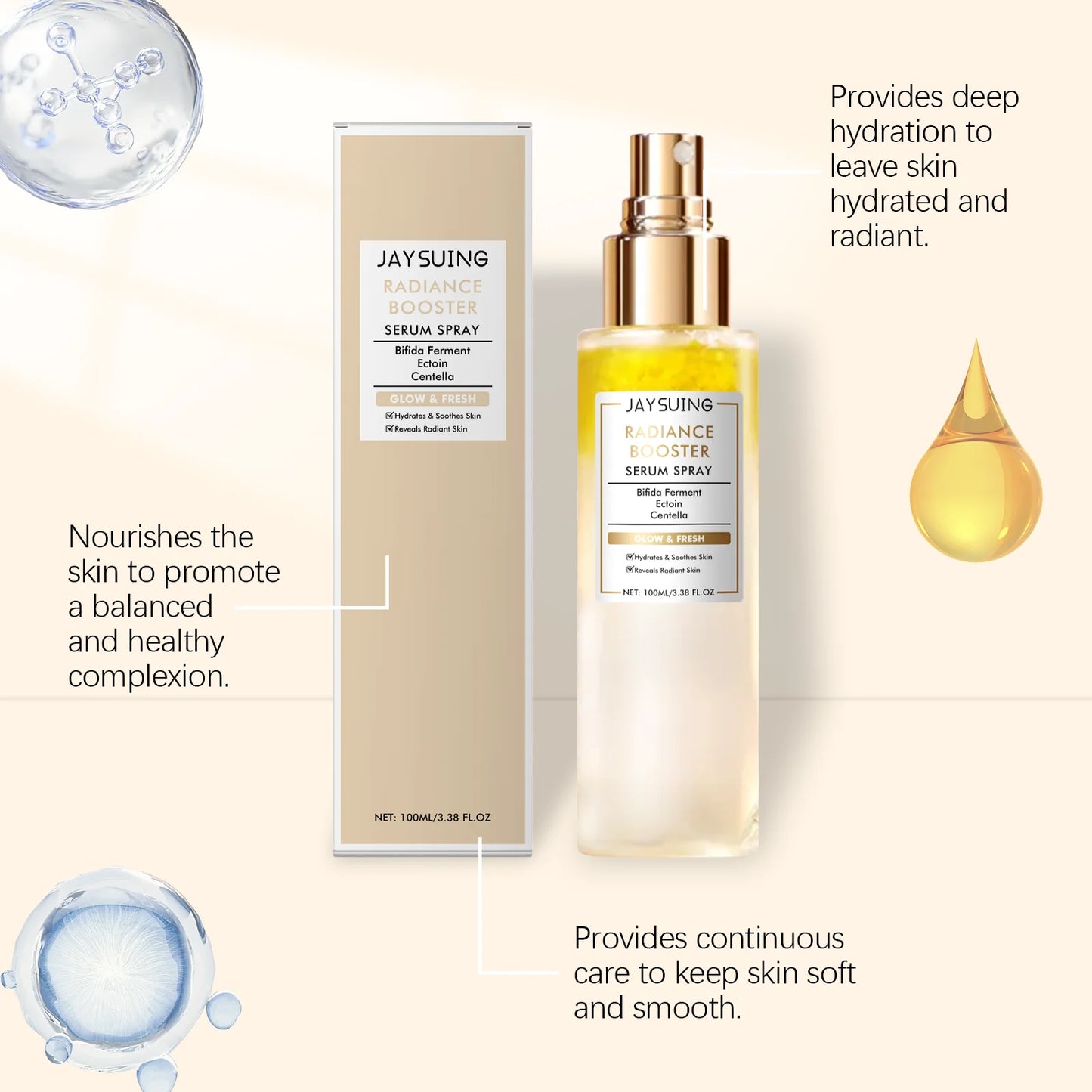 Radiance Booster Serum Spray Moisturizing Relief For Sensitive Skin Nourishing Face Mist Even Skin Tone Winter Skincare Peaceful Pleasures Health and Wellness