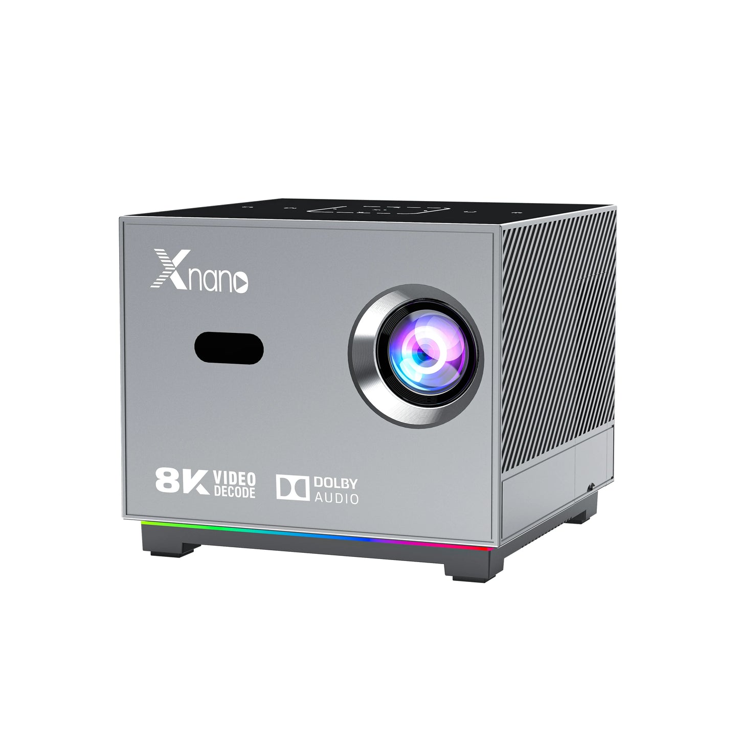 Xnano X3 Projector Android 11 WiFi6 1280*720P Dual Wifi 350ANSI BT5.0 Voice Remote Control Portable Home Cinema Outdoor Projetor Peaceful Pleasures Health and Wellness Grey EU Plug
