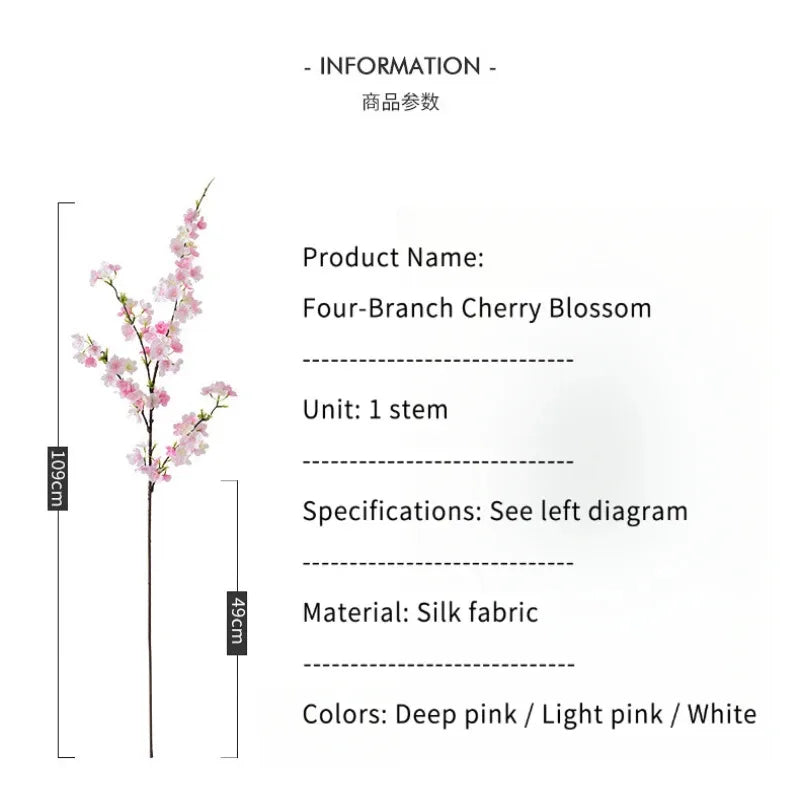 Silk Cherry Blossom Branches | Artificial Flowers for Wedding Decor