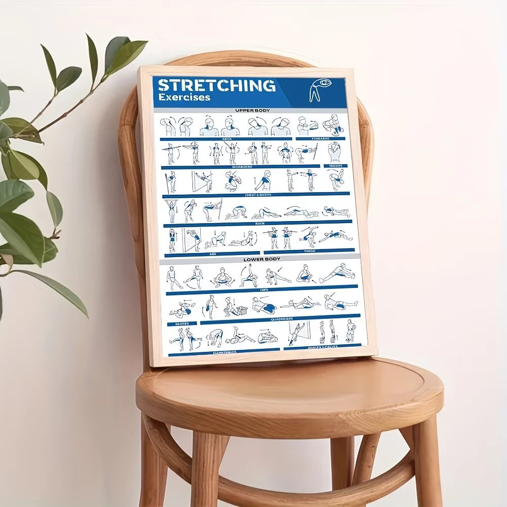 Full-Body Stretches Gym Canvas Wall Art Print | Fitness Poster