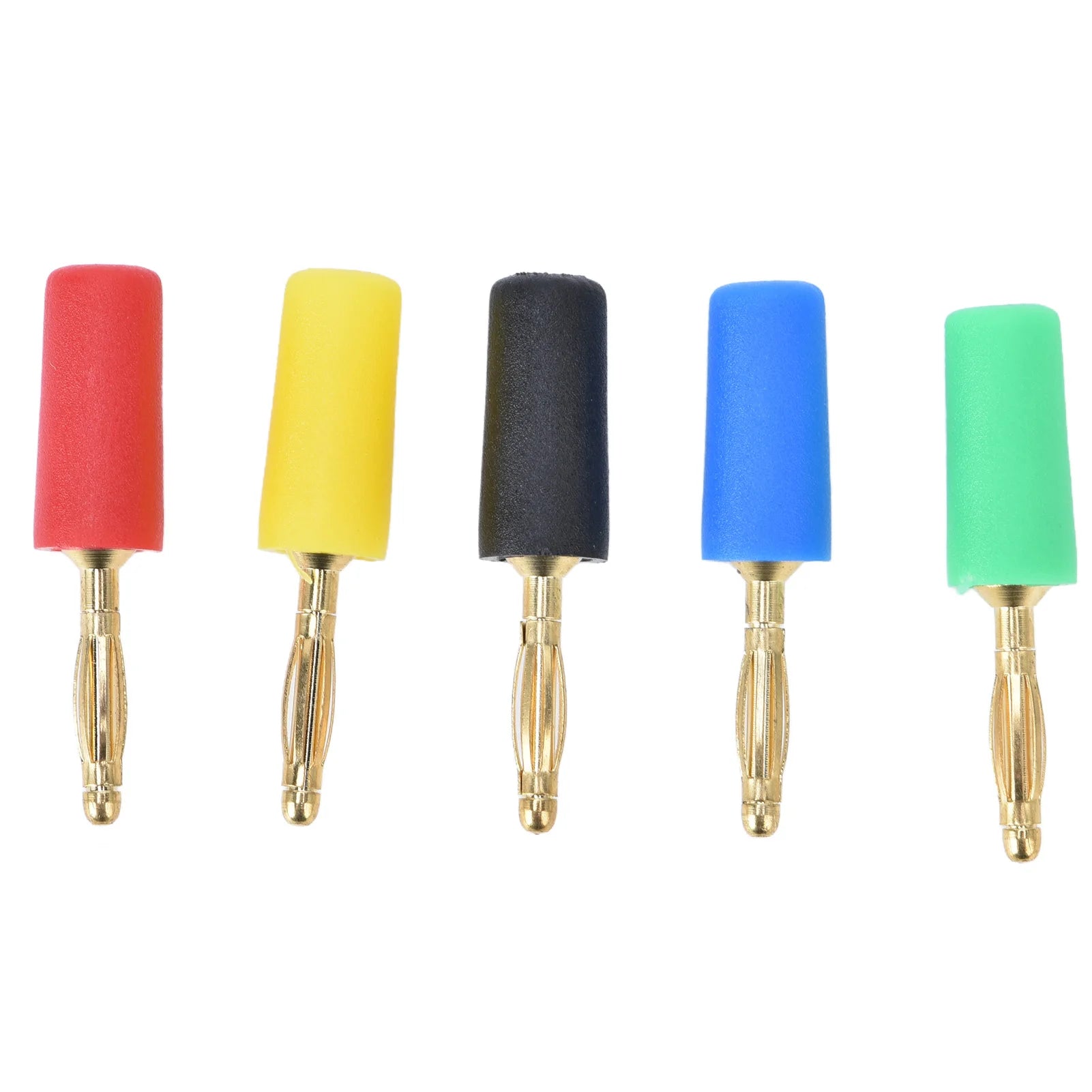 Bananas Connector Gold Plated Copper Easy Installation Banana Plug Good Electrical Conductivity Various Colours for Connection Peaceful Pleasures Health and Wellness