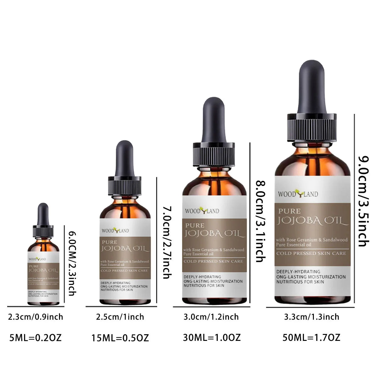 TRSTAY Pure Jojoba Oil Rose Geranium & Sandalwood Face Oil