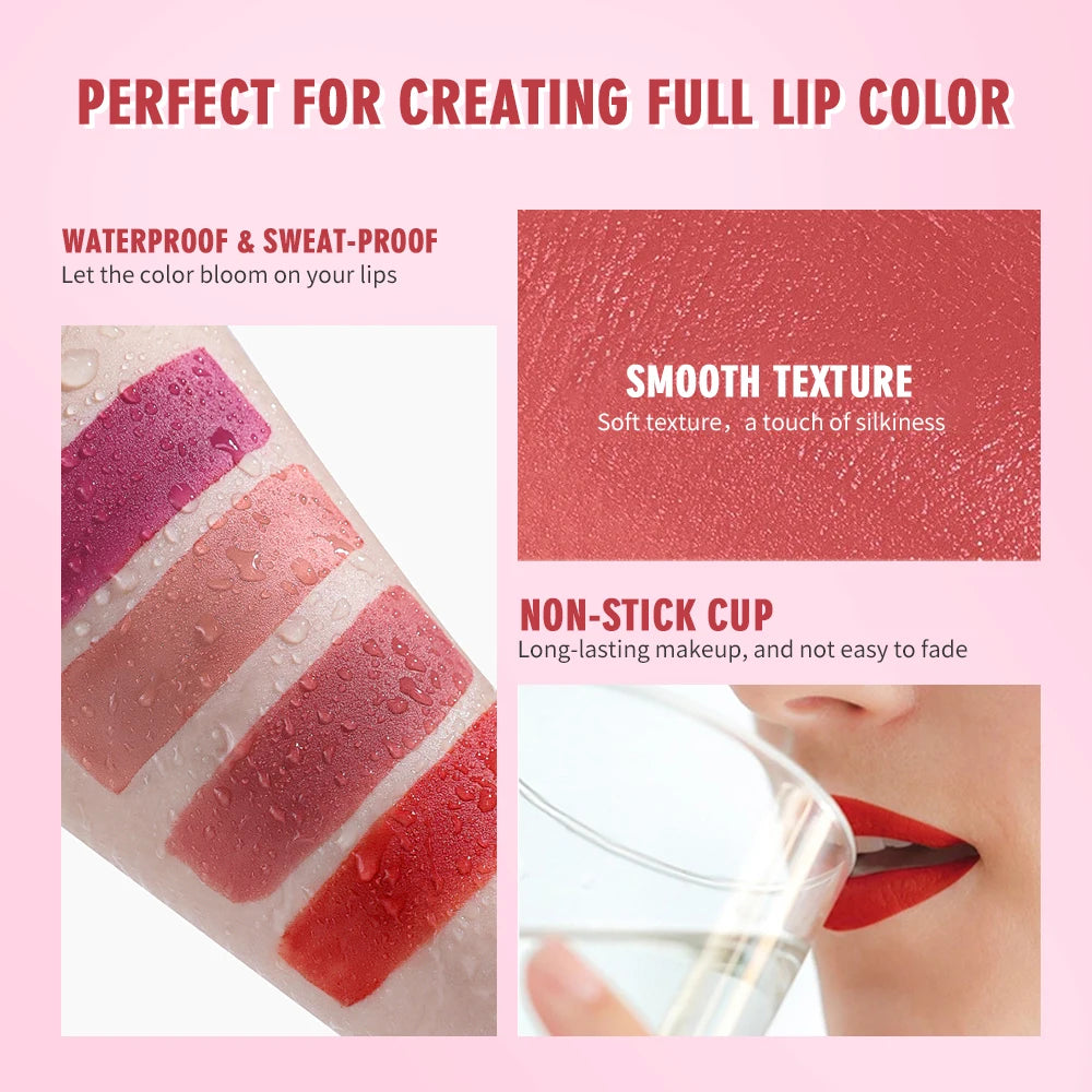 4PCS/Set Matte Long Lasting Waterproof Creative Cigarette Lipstick Set Matt Lip Stick Tube Nude Red Velvet Lip Tint Makeup Peaceful Pleasures Health and Wellness