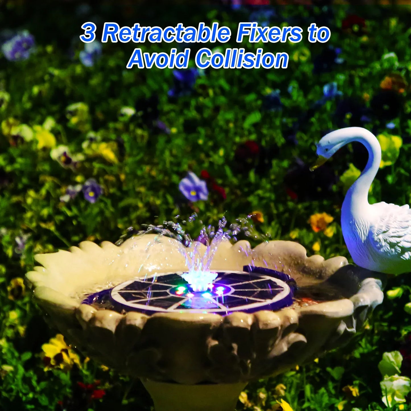 AISITIN 3.5W Solar Bird Bath Fountain Pump with LED Light