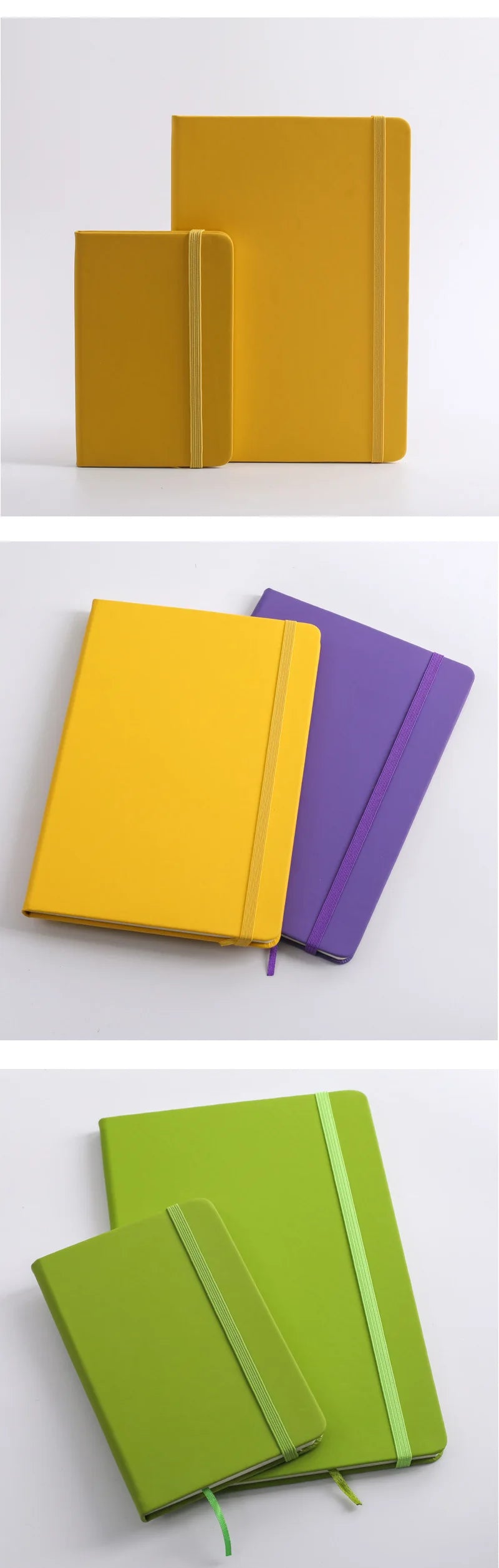 A5 Elastic Band Notebook 80 Sheets 160 Pages Matte PU Cover Lined
