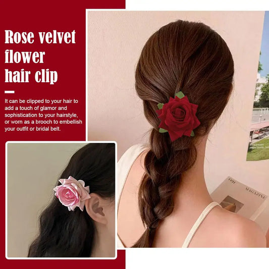 Rose Flower Hair Clip – Elegant Bridal Bridesmaid Hairpin Floral Hair Clip Peaceful Pleasures Health and Wellness