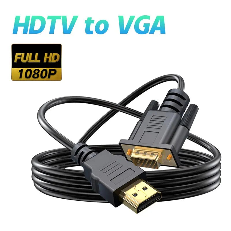 HDmi to VGA Cable 1080P 60Hz Digital to Analog Video Adapter for Laptop PC Monitor TV Projector PS3/4 Peaceful Pleasures Health and Wellness