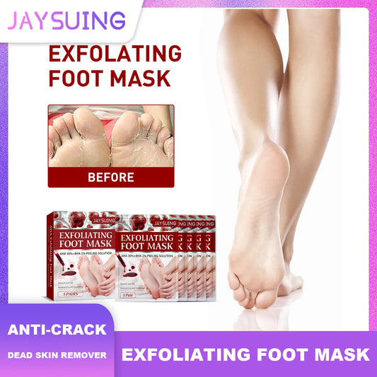Jaysuing Exfoliating Foot Mask Moisturizing Pedicure Anti Crack Heel Foot Dead Skin Remover for Men Women Foot Care Beauty Peaceful Pleasures Health and Wellness