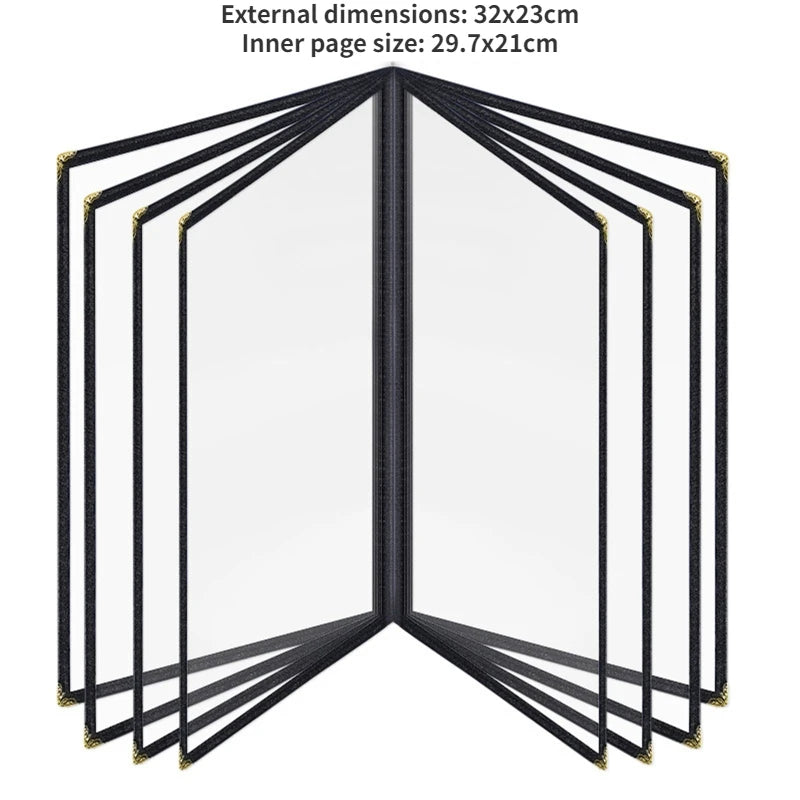 A4 PVC Transparent Menu Cover | Restaurant Menu Holder
