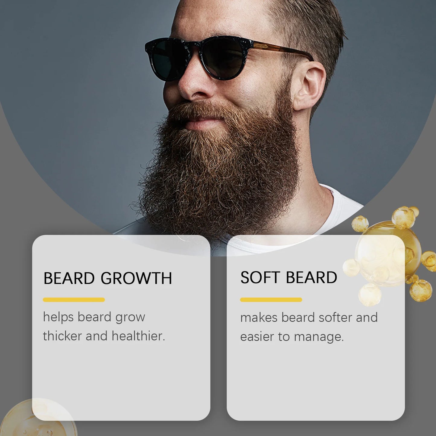 Men's Beard Thickening Oil + Roller – Collagen & Rosemary 60ml