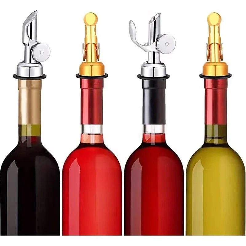 New Stainless Steel Wine Pour Nozzle, Weighted Automatic Opening, Automatic Cover Gravity Flip, Olive Oil Vinegar Bottle Stopper Peaceful Pleasures Health and Wellness