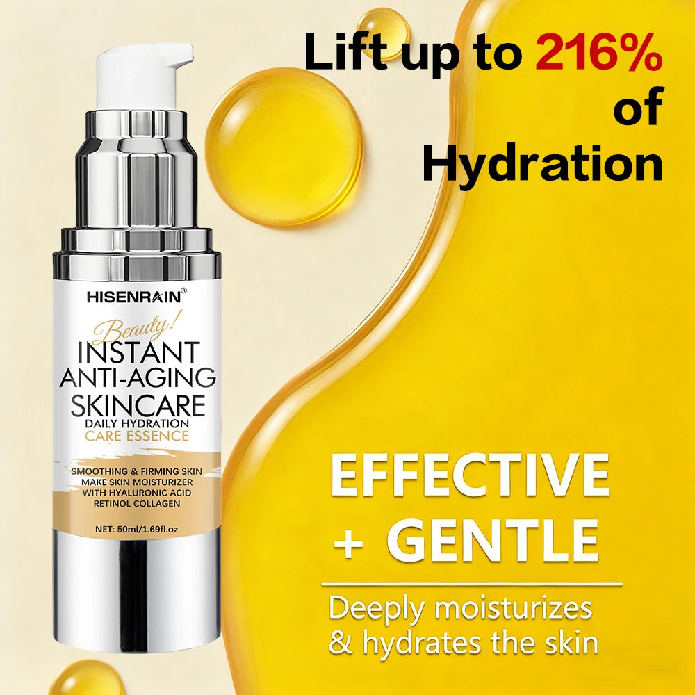 HISENRAIN Anti-Wrinkle Yellow Vitamin C Serum - Brightening Facial Essence, Wrinkle Reduction & Hydrating Care for Youthful Glow Peaceful Pleasures Health and Wellness