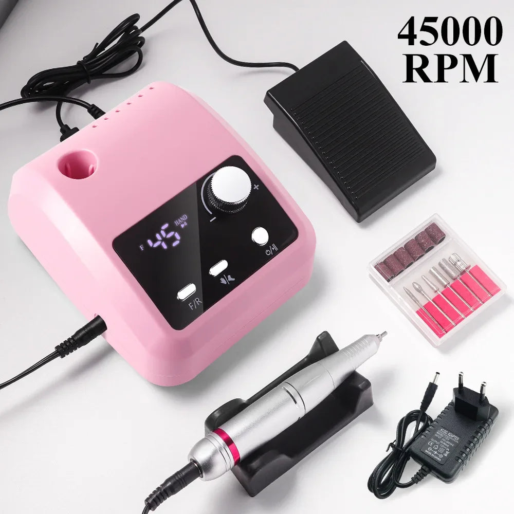 45000 RPM Electric Nail Drill Machine – Professional Grinder