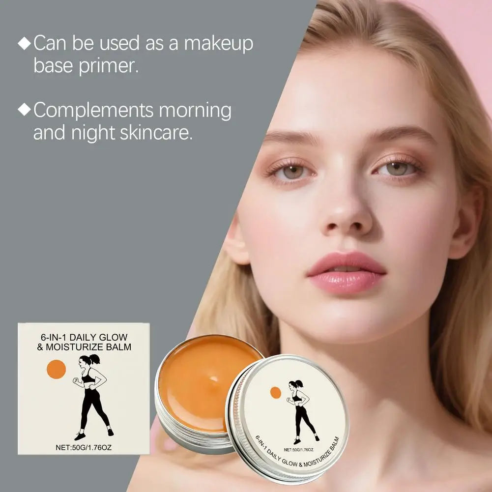 6-in-1 Daily Glow Face Cream – Day & Night Moisturizing Balm for Acne, Redness & Fine Lines 50g Peaceful Pleasures Health and Wellness