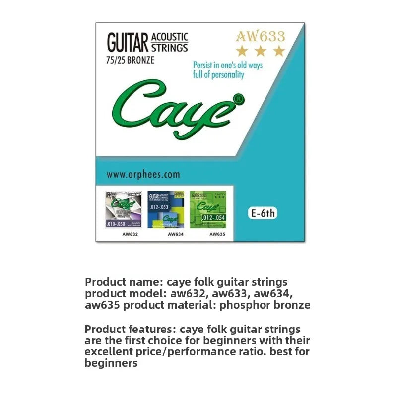Cross Caye Folk Guitar String 1 2 3 4 5 6 Single Strings Loose