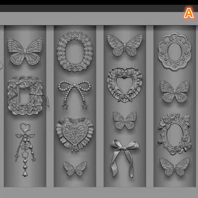 Silicone Nail Art Mold Cartoon Lace Bow Rabbit Cute Candle Moon Flower Strawberry Nail Art Diy 3d Decoration Mold Design Tools Peaceful Pleasures Health and Wellness A