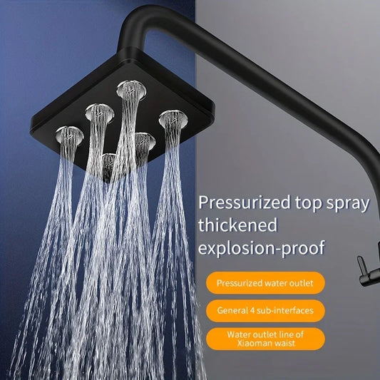High-Pressure Rotatable Rainfall Shower Head | Chrome Wall Mount Rainfall Shower Head Oasis Select