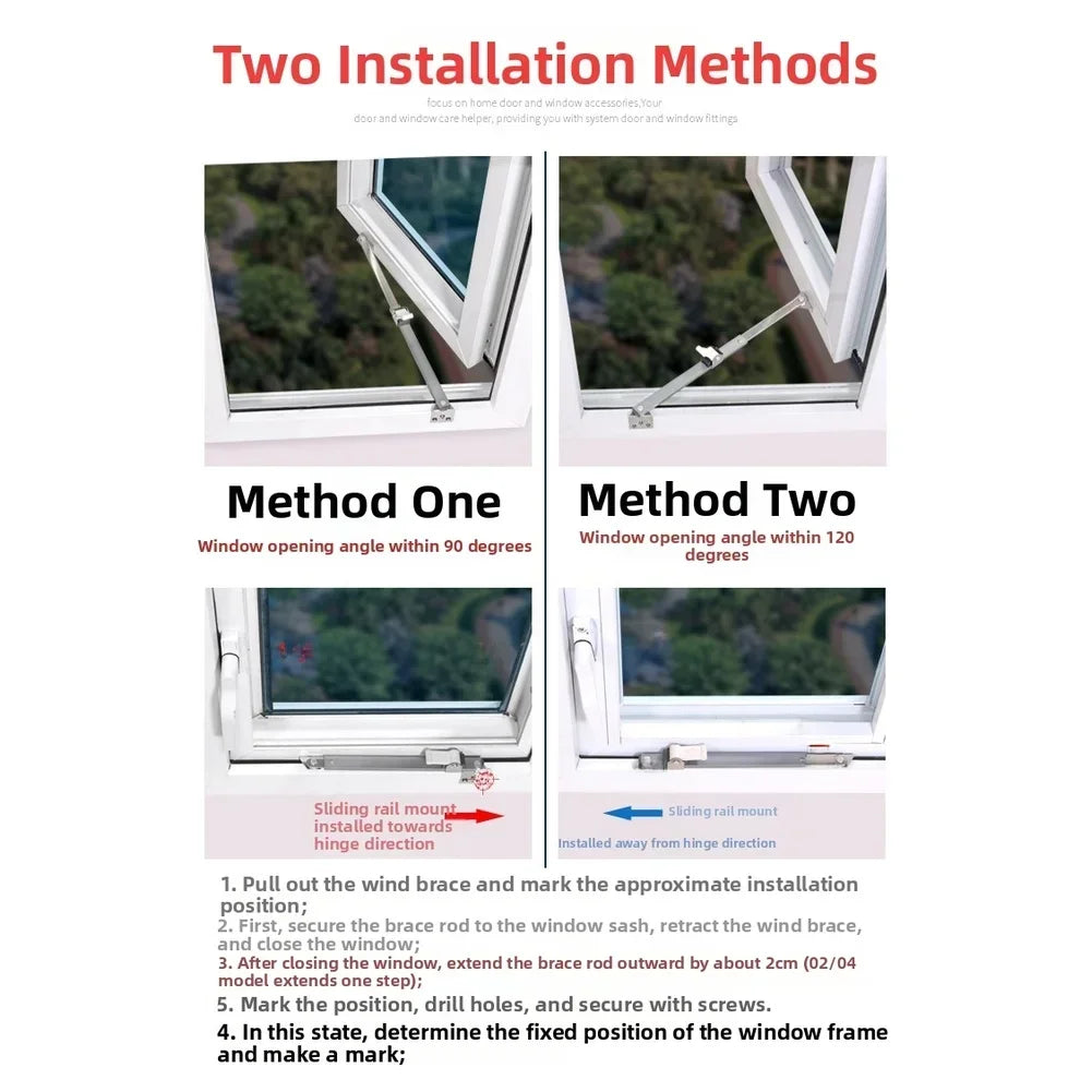 Aluminum Alloy Wind Support – Adjustable Window Stay Rod