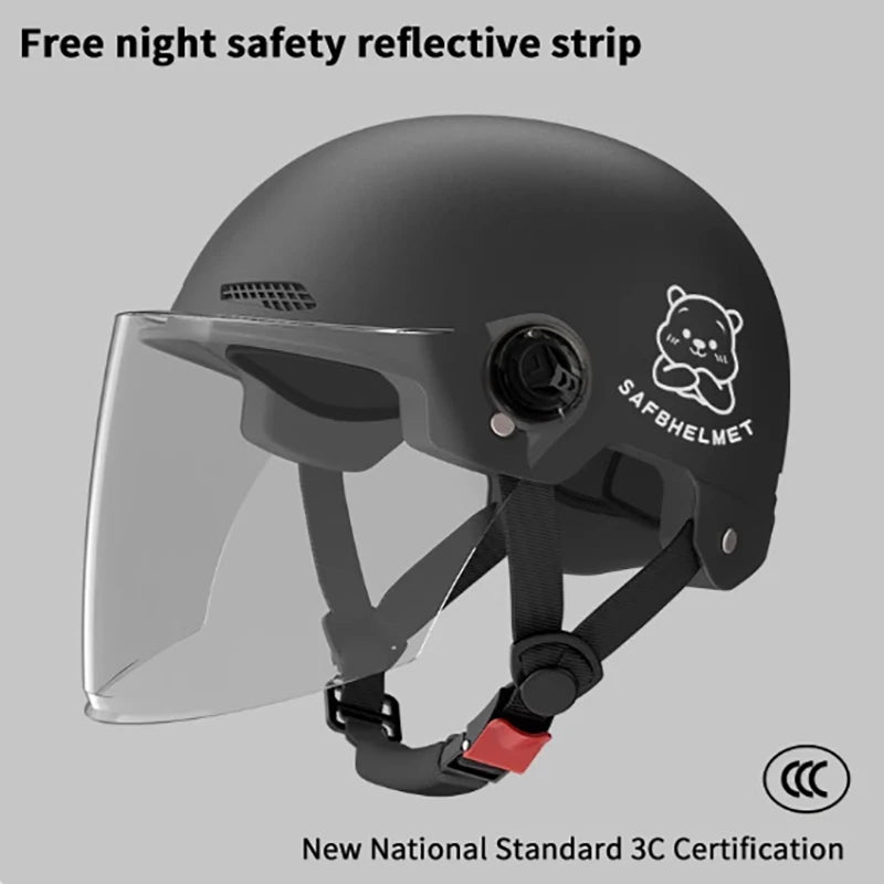 3C Certified E-Bike Half Helmet with HD Glasses | Unisex