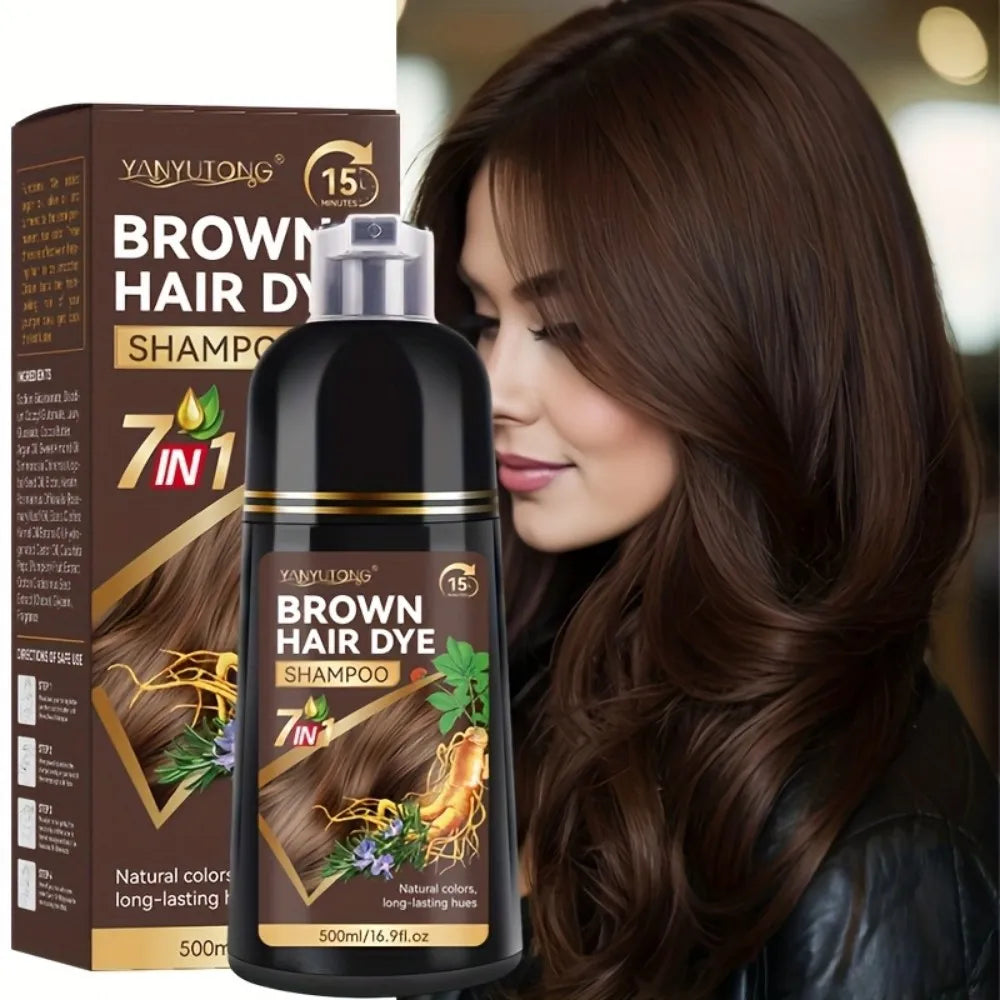 7-in-1 Plant-Based Hair Color Shampoo – Cover Gray Hair