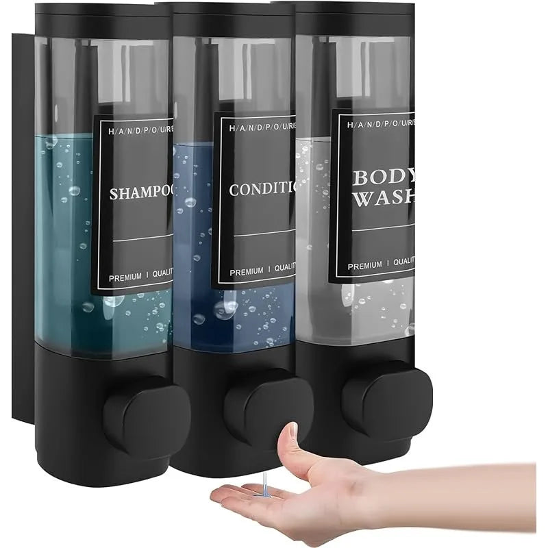 3-in-1 Wall-Mounted Soap & Shampoo Dispenser | No Drilling