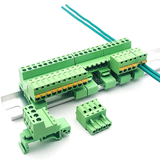5.08mm Rail Mounted Plug-in Terminal Block Connector 2PIN 3PIN 4PIN 5PIN 6PIN 7PIN 8PIN Screw Free Guide Rail Docking KD Plug Peaceful Pleasures Health and Wellness 2P