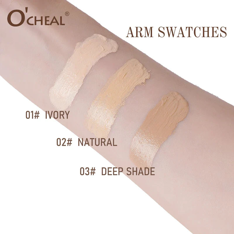 O'CHEAL Lightweight Foundation + Puff – Waterproof & Oil Control