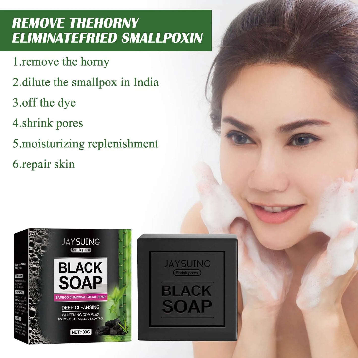 Bamboo Charcoal Face Soap – Blackhead Remover & Deep Pore Cleanser