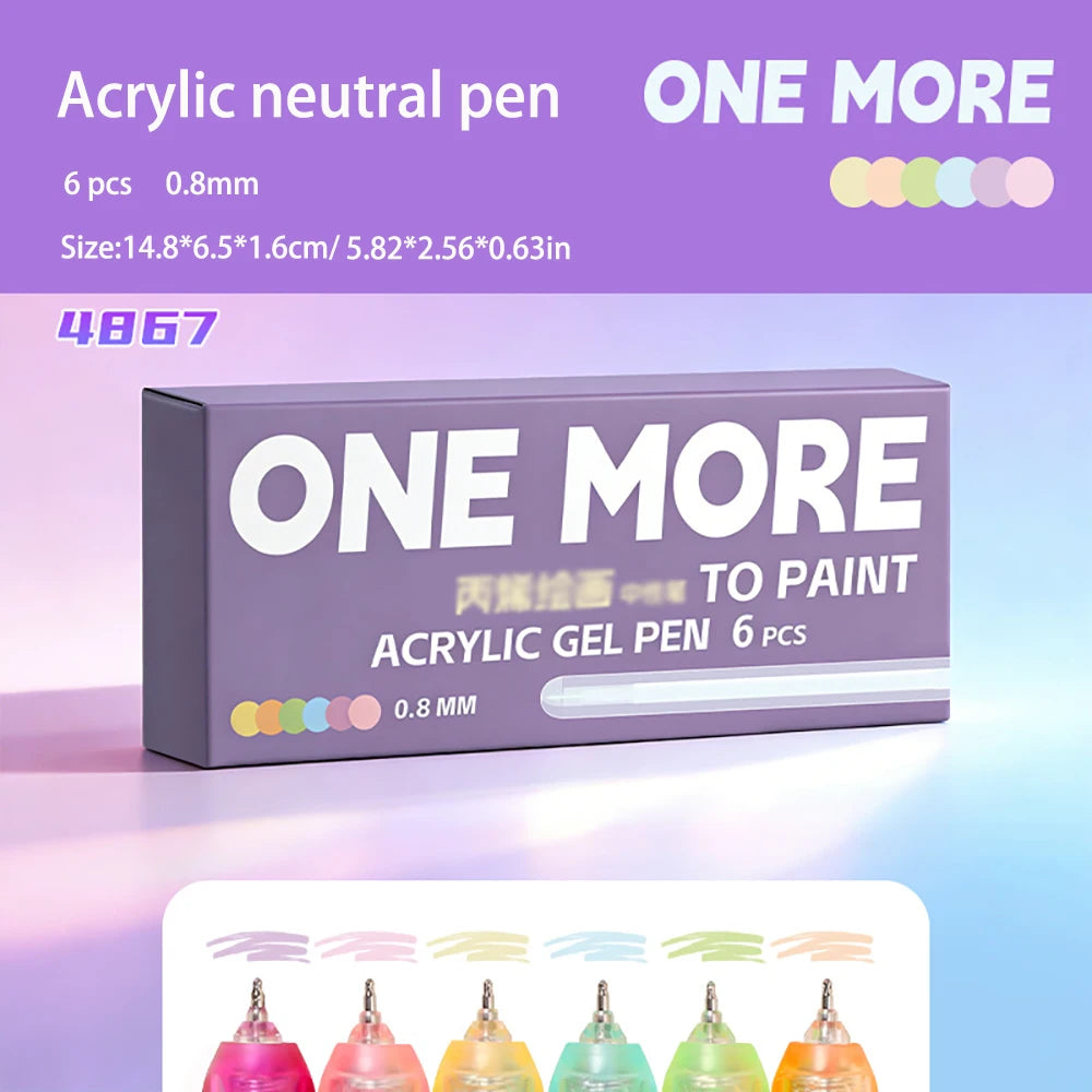 Multi Colored Acrylic Pen 0 8 Neutral Used Painting Nail Art Student