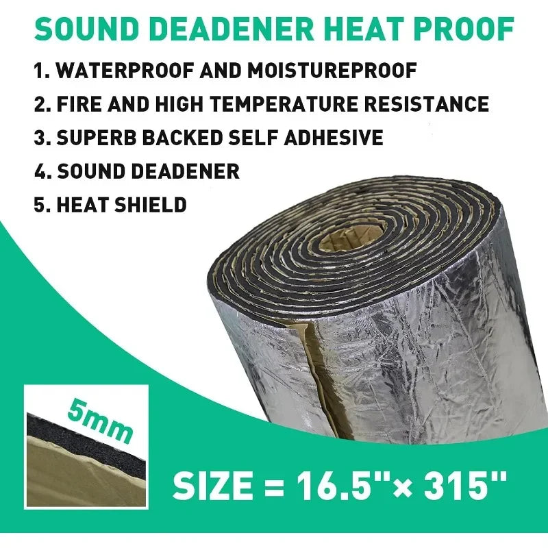 Car Heat & Sound Insulation Mat – Aluminum Foil Foam 5mm/10mm