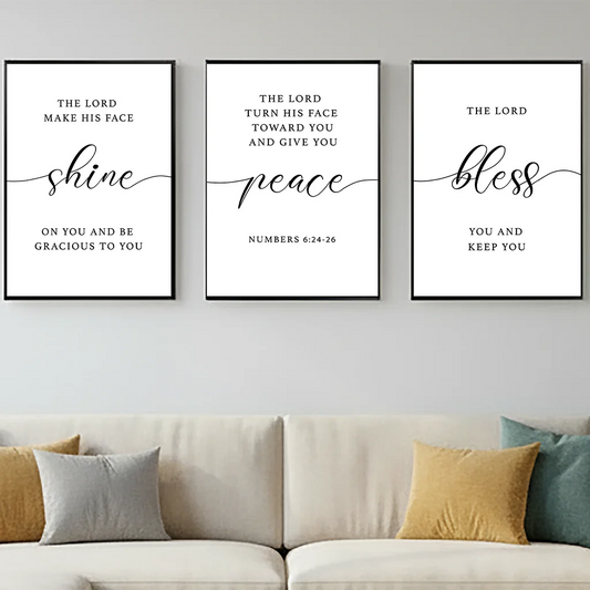 Christian Bible Verse Wall Art, Nordic Scripture Canvas Painting, Minimalist Poster Print for Office Bedroom Living Room Decor Peaceful Pleasures Health and Wellness