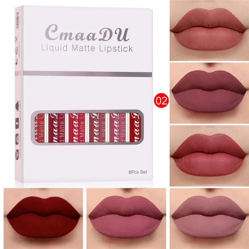 IFANYUO 6-Pc Matte Liquid Lipstick Set – Waterproof Velvet Lip Gloss