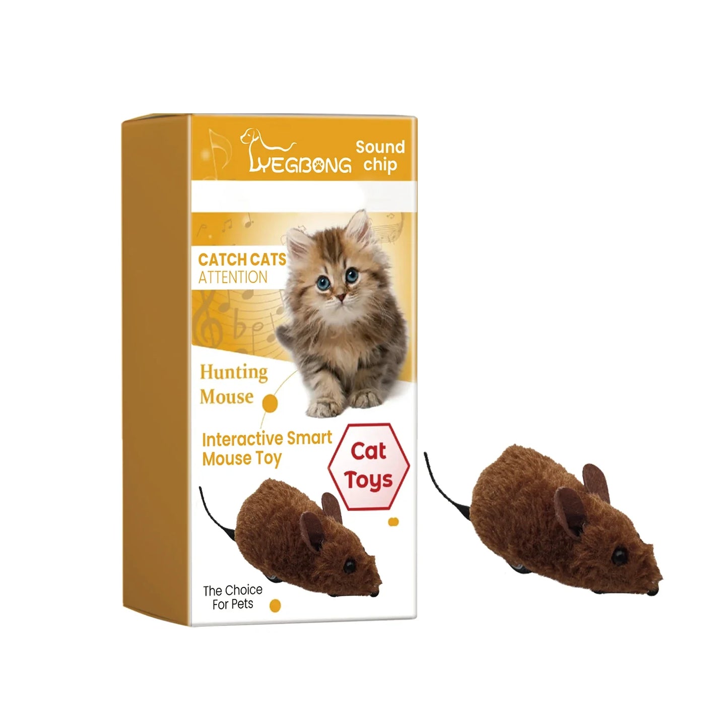 Interactive Squeaky Plush Mouse Cat Toy – Pull-Back Self-Moving
