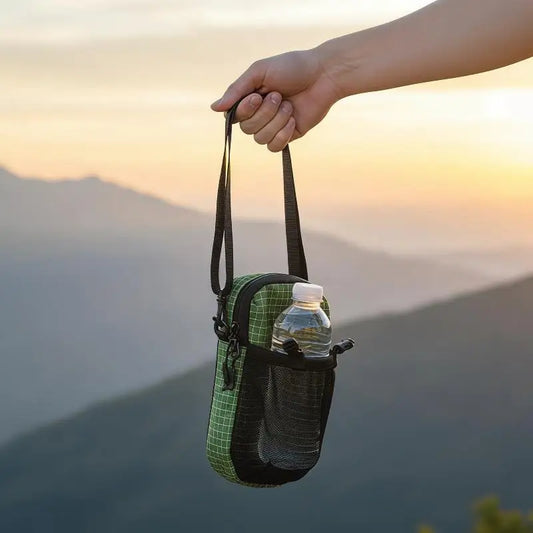 Portable Water Bottle Holder – Mesh Pocket & Adjustable Strap Water Bottle Holder Peaceful Pleasures Health and Wellness
