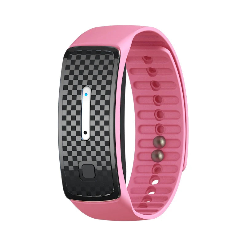 Ultrasonic Anti-Insect Bracelet Adjustable Silicone Belt Waterproof Design Essential for Outdoor Camping Peaceful Pleasures Health and Wellness Pink