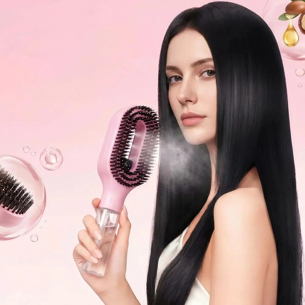 Portable Hair Styling Cleaning Spray Comb Hair-smoothing Frizz Spray Comb Dual-Layer Massage Teeth Comfortable Scalp Spray Comb Peaceful Pleasures Health and Wellness