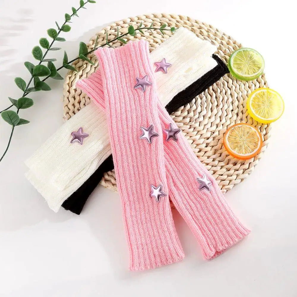 Original Design Rabbit Star Knitted Pile Socks Cute Fold Ears Rabbit Striped Knitted Sleeves Millennium Style Fashion Versatile Peaceful Pleasures Health and Wellness