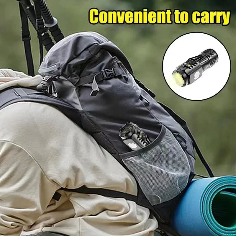 Rechargeable LED Flashlight Cap Clip – Mini Portable Outdoor